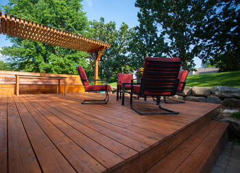 Deck staining in Ruby, SC by Chris' Painting and Remodeling.